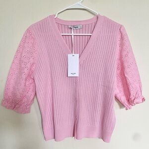 NWT Grace Karin Pink Button Down Top Size L